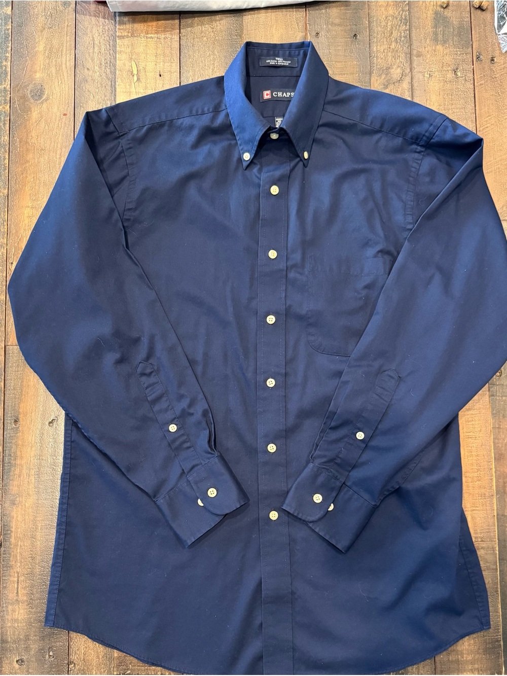 Chaps Men's Dark Navy Button-Down Dress Shirt